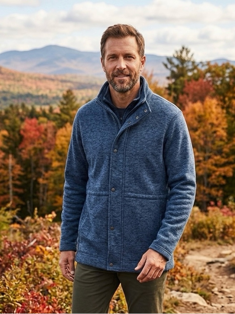 Lands' End  Blue Fleece Jacket 3XL Unisex